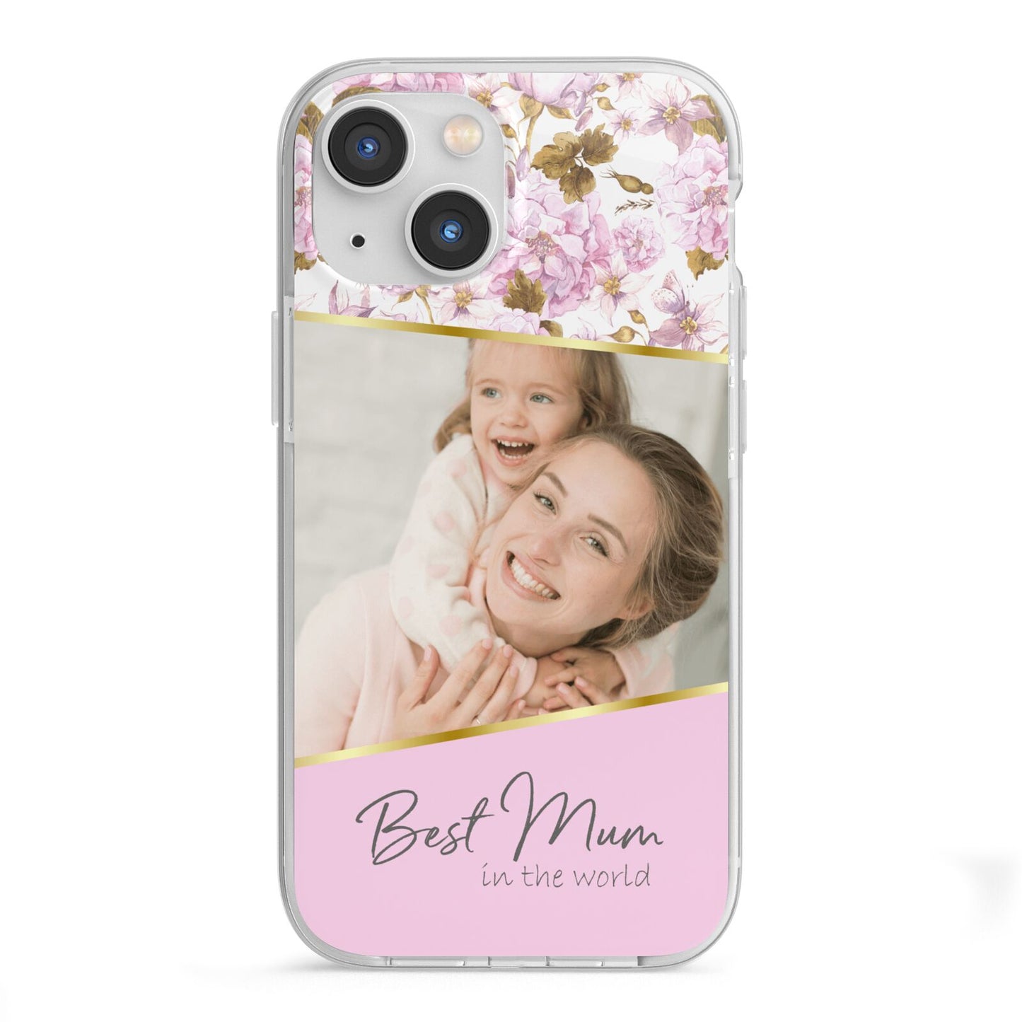 Personalised Love You Mum iPhone 13 Mini TPU Impact Case with White Edges