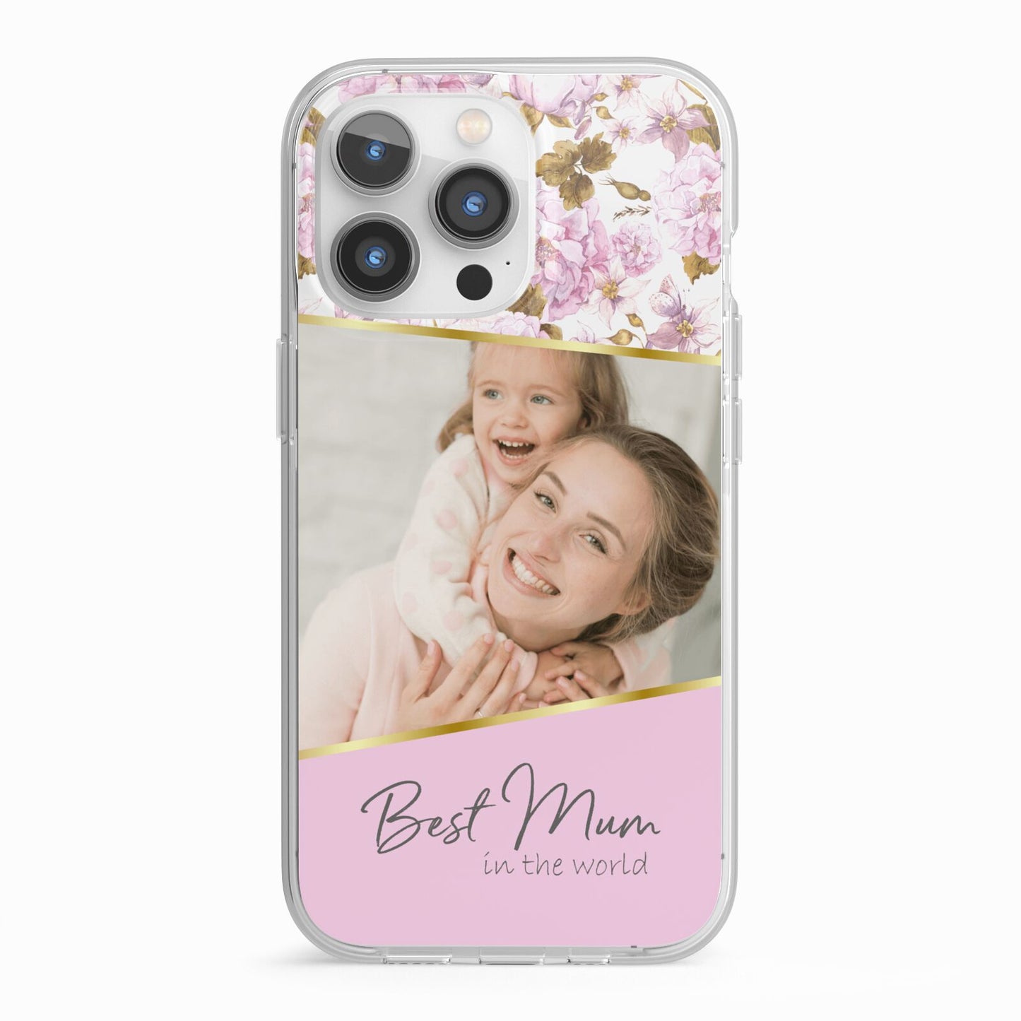 Personalised Love You Mum iPhone 13 Pro TPU Impact Case with White Edges