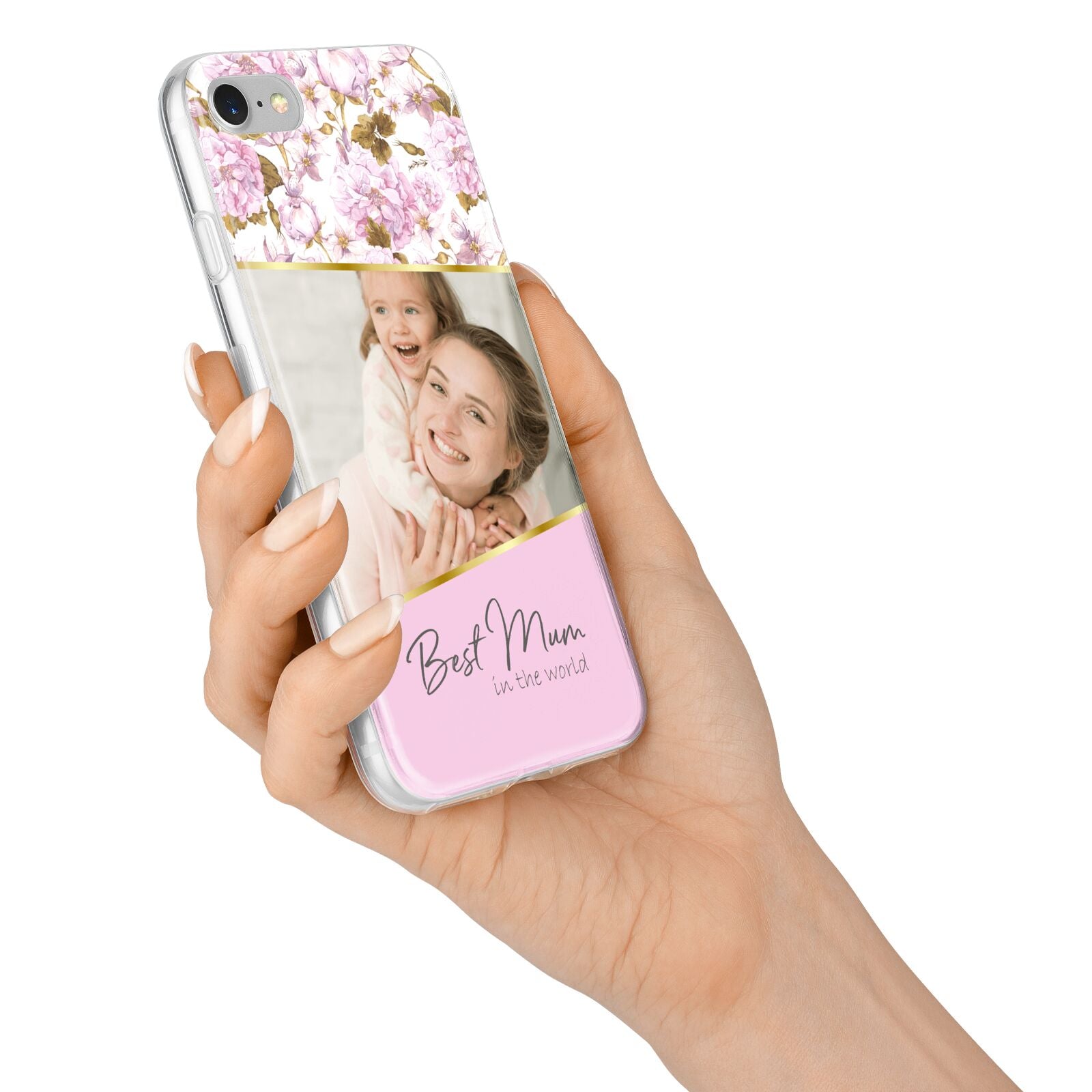 Personalised Love You Mum iPhone 7 Bumper Case on Silver iPhone Alternative Image