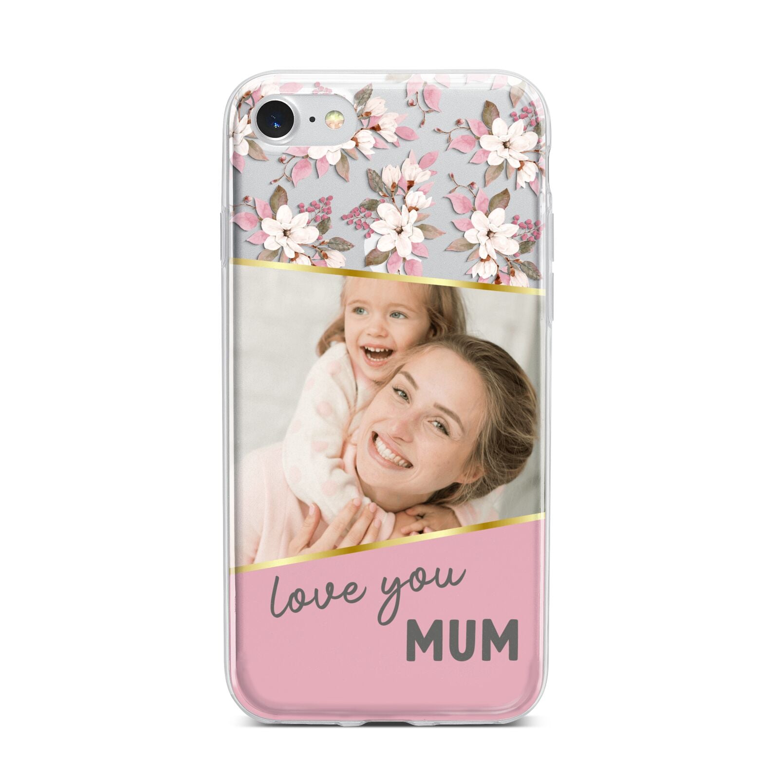 Personalised Love You Mum iPhone 7 Bumper Case on Silver iPhone