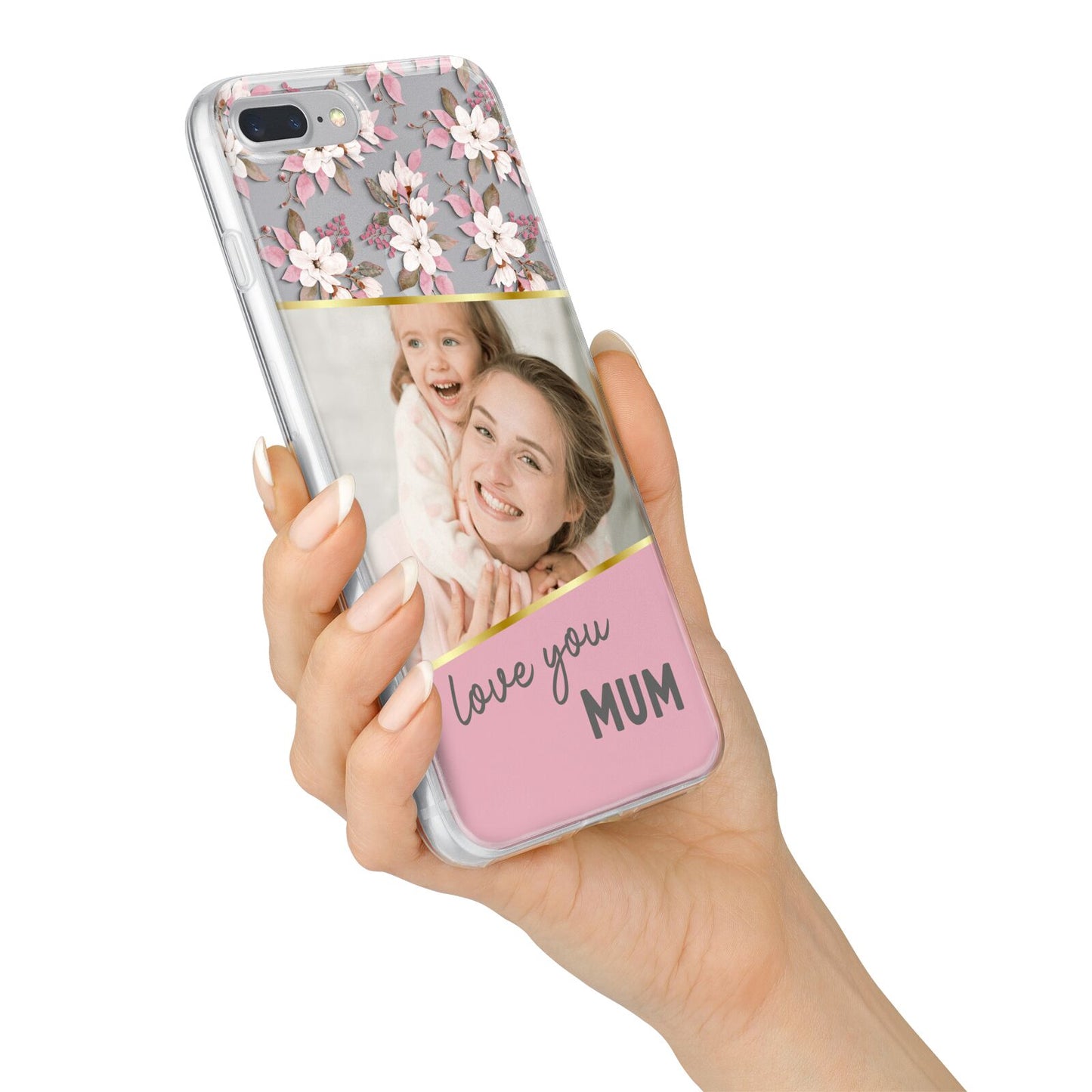 Personalised Love You Mum iPhone 7 Plus Bumper Case on Silver iPhone Alternative Image