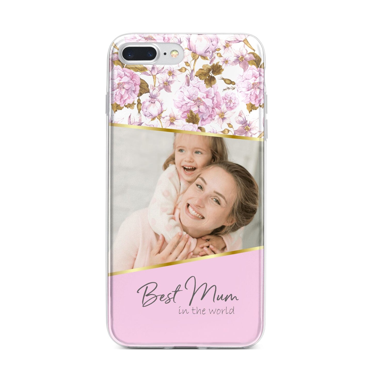 Personalised Love You Mum iPhone 7 Plus Bumper Case on Silver iPhone