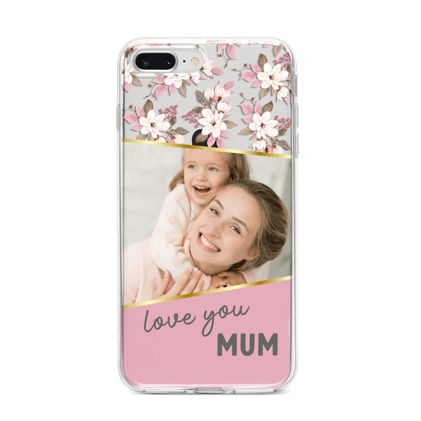 Personalised Love You Mum iPhone 8 Plus Bumper Case on Silver iPhone