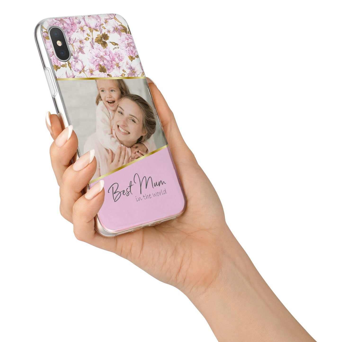 Personalised Love You Mum iPhone X Bumper Case on Silver iPhone Alternative Image 2