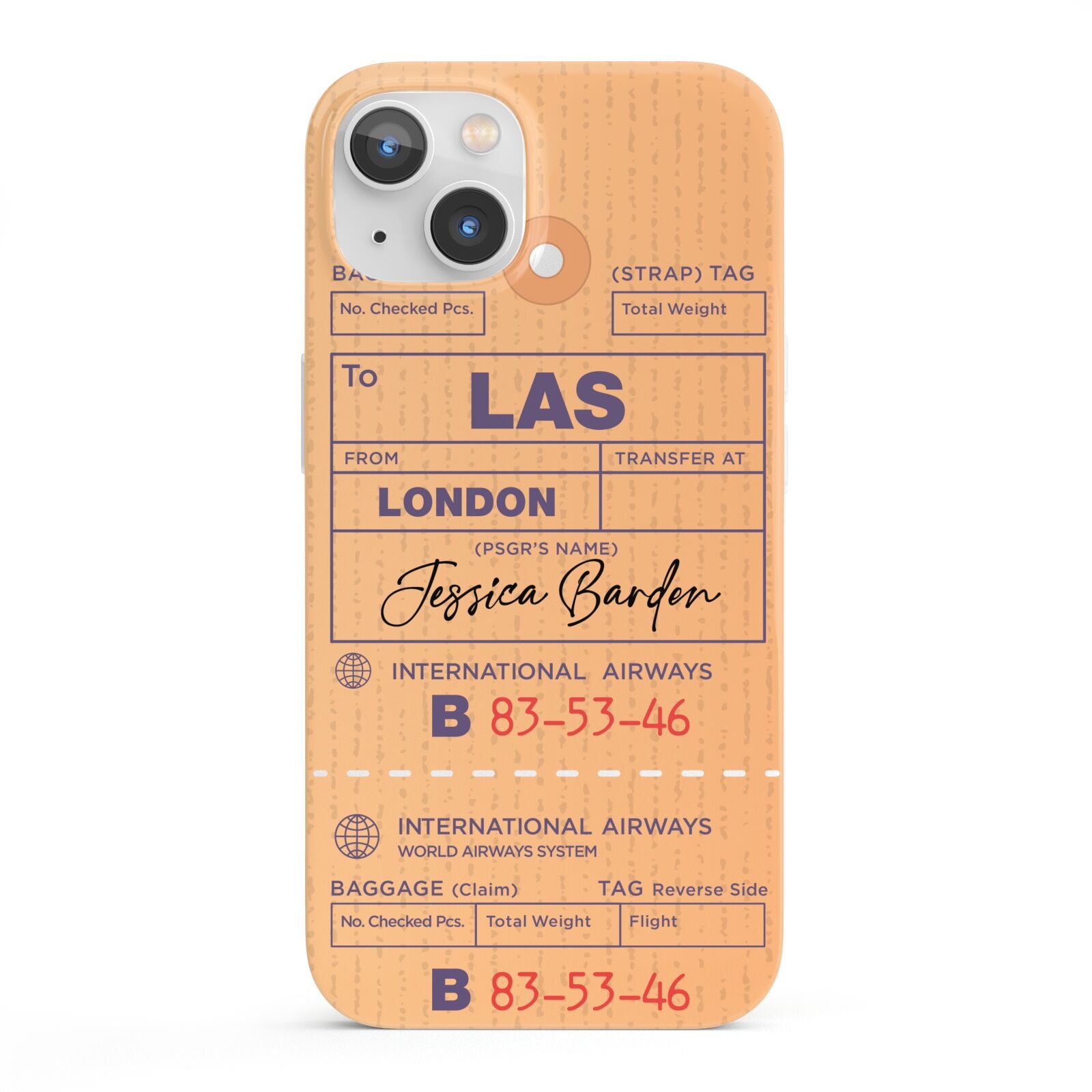 Personalised Luggage Tag iPhone 13 Full Wrap 3D Snap Case