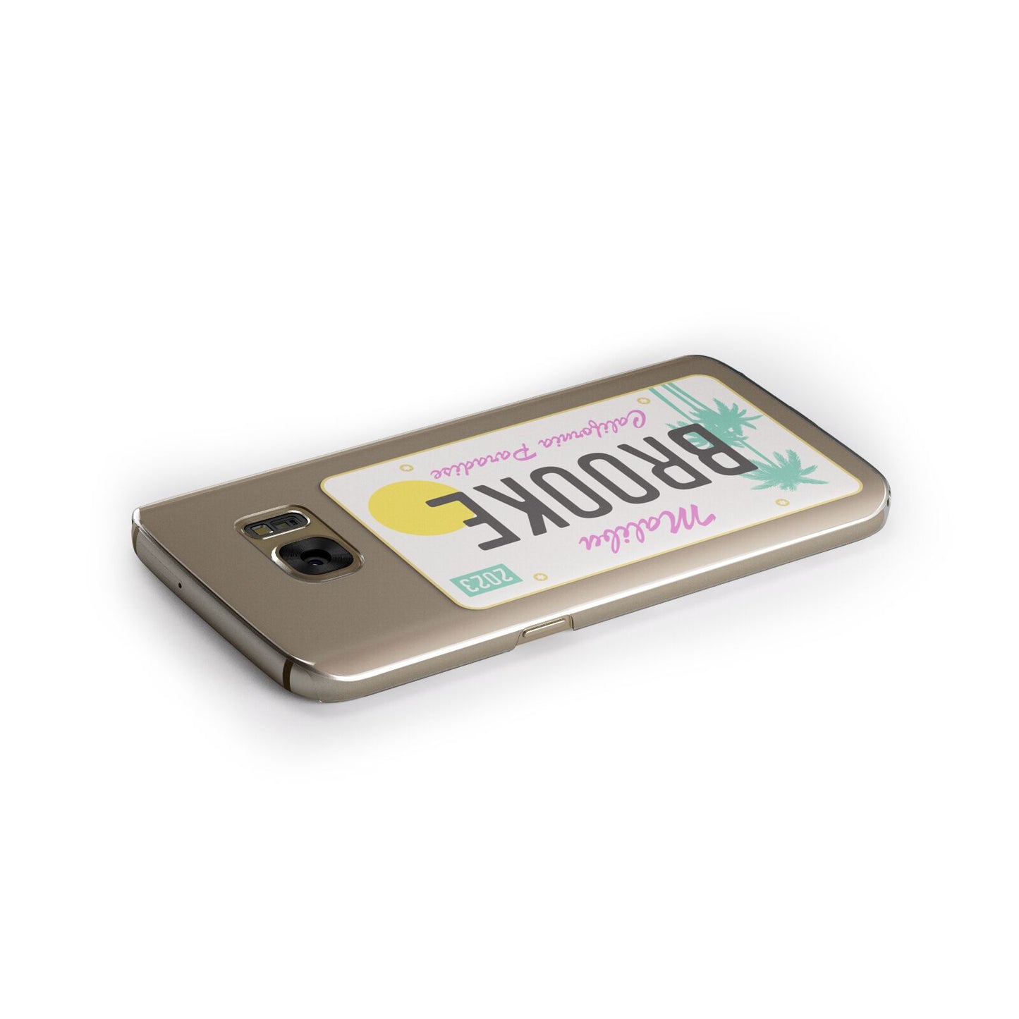 Personalised Malibu License Plate Samsung Galaxy Case Side Close Up