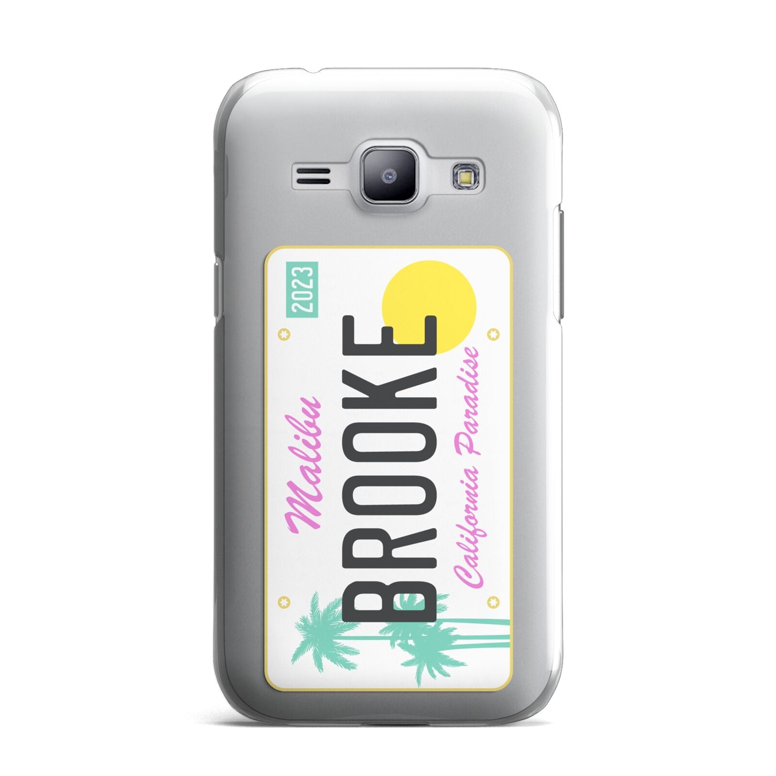 Personalised Malibu License Plate Samsung Galaxy J1 2015 Case