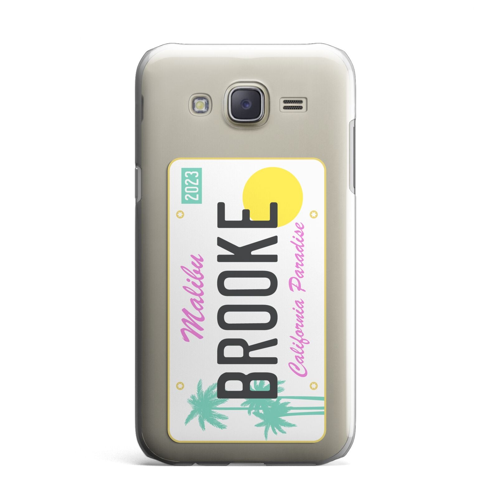 Personalised Malibu License Plate Samsung Galaxy J7 Case