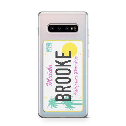 Personalised Malibu License Plate Samsung Galaxy S10 Case