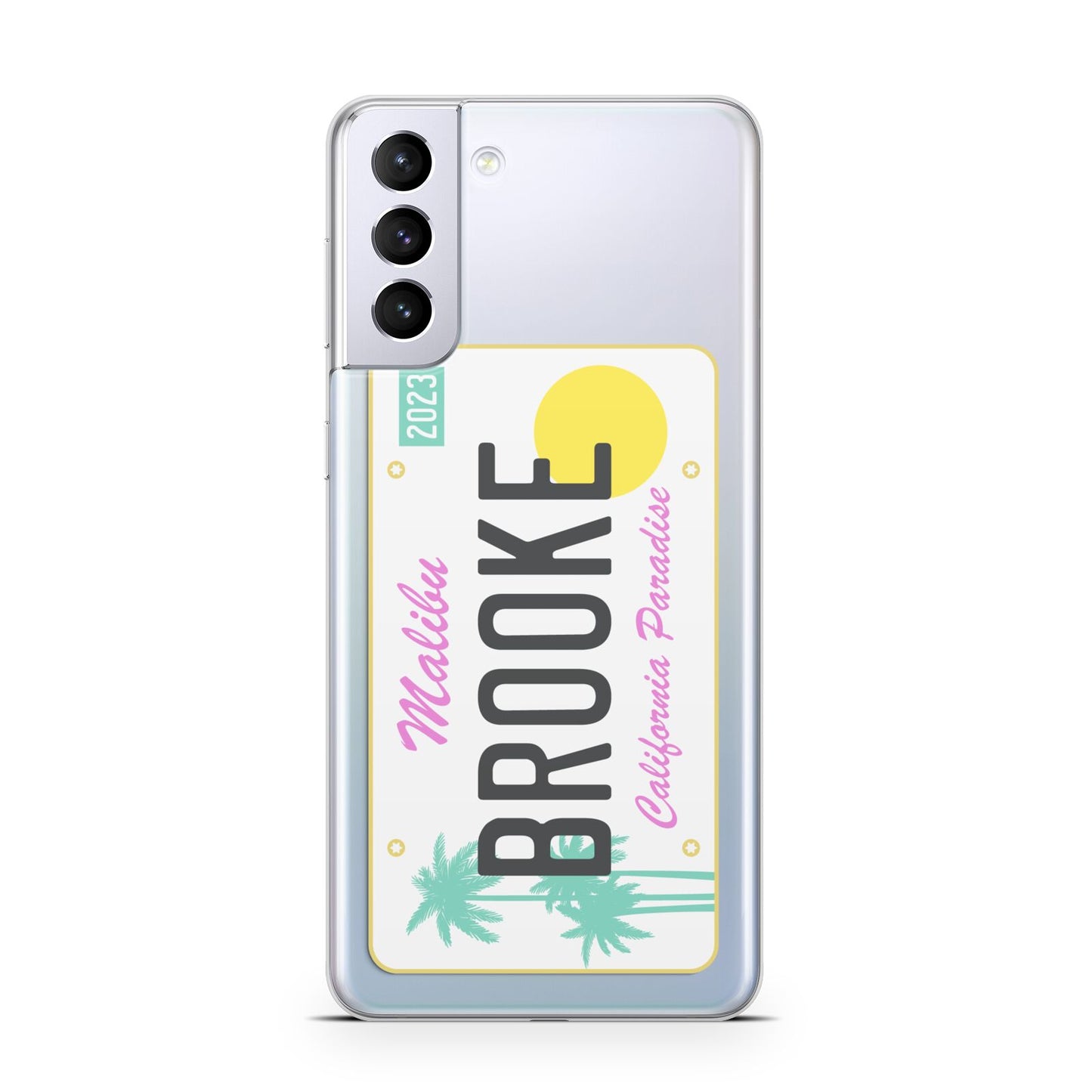 Personalised Malibu License Plate Samsung S21 Plus Case