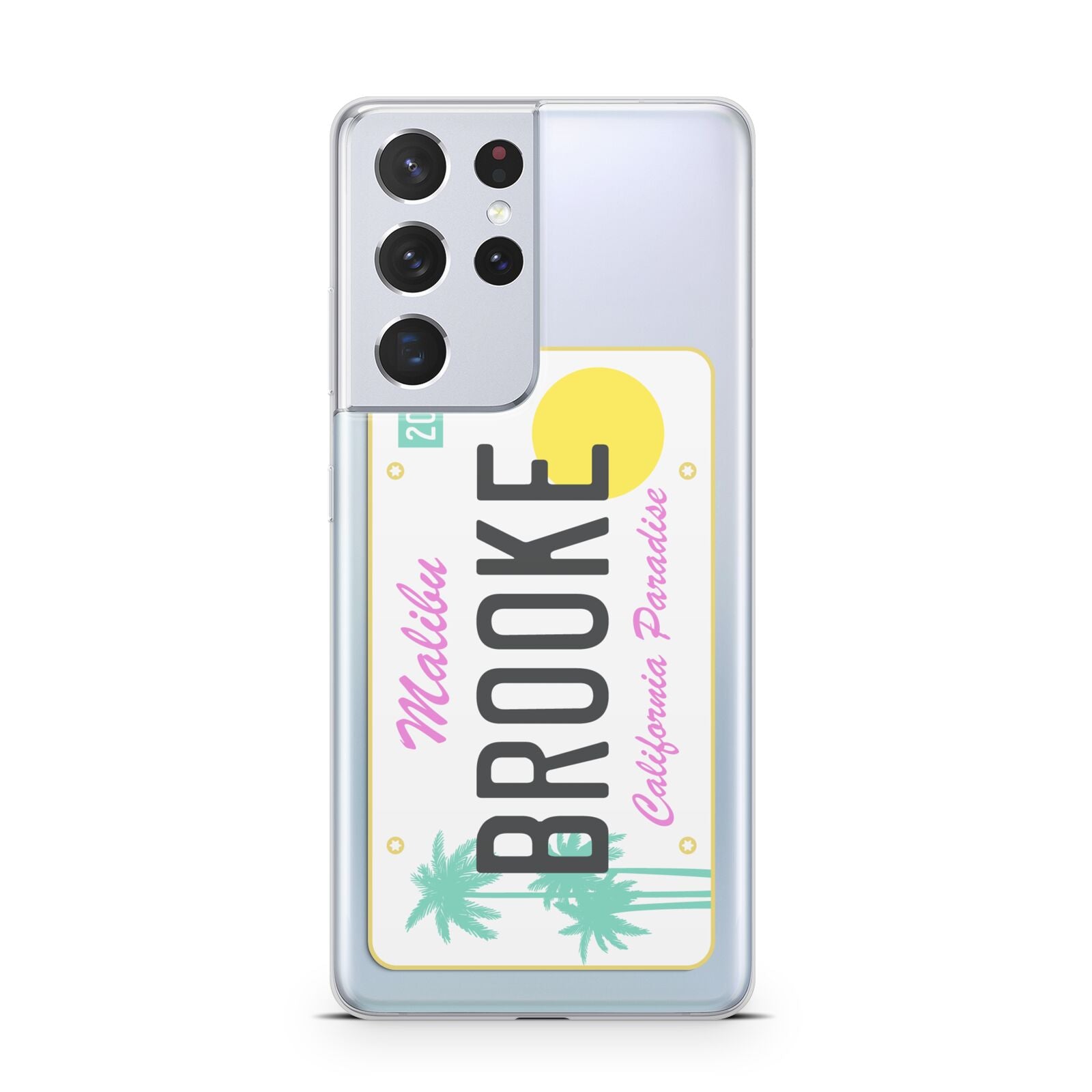 Personalised Malibu License Plate Samsung S21 Ultra Case