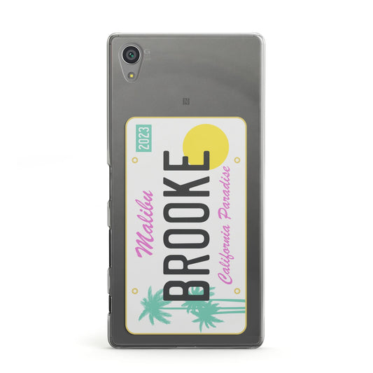 Personalised Malibu License Plate Sony Xperia Case