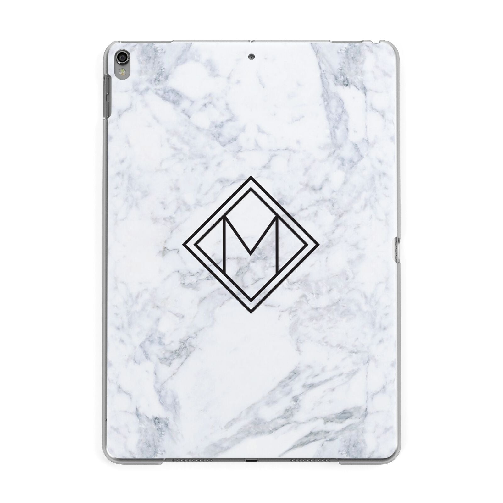 Personalised Marble Customised Initials Apple iPad Grey Case