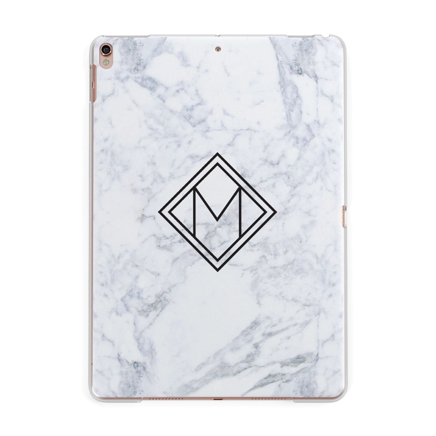 Personalised Marble Customised Initials Apple iPad Rose Gold Case