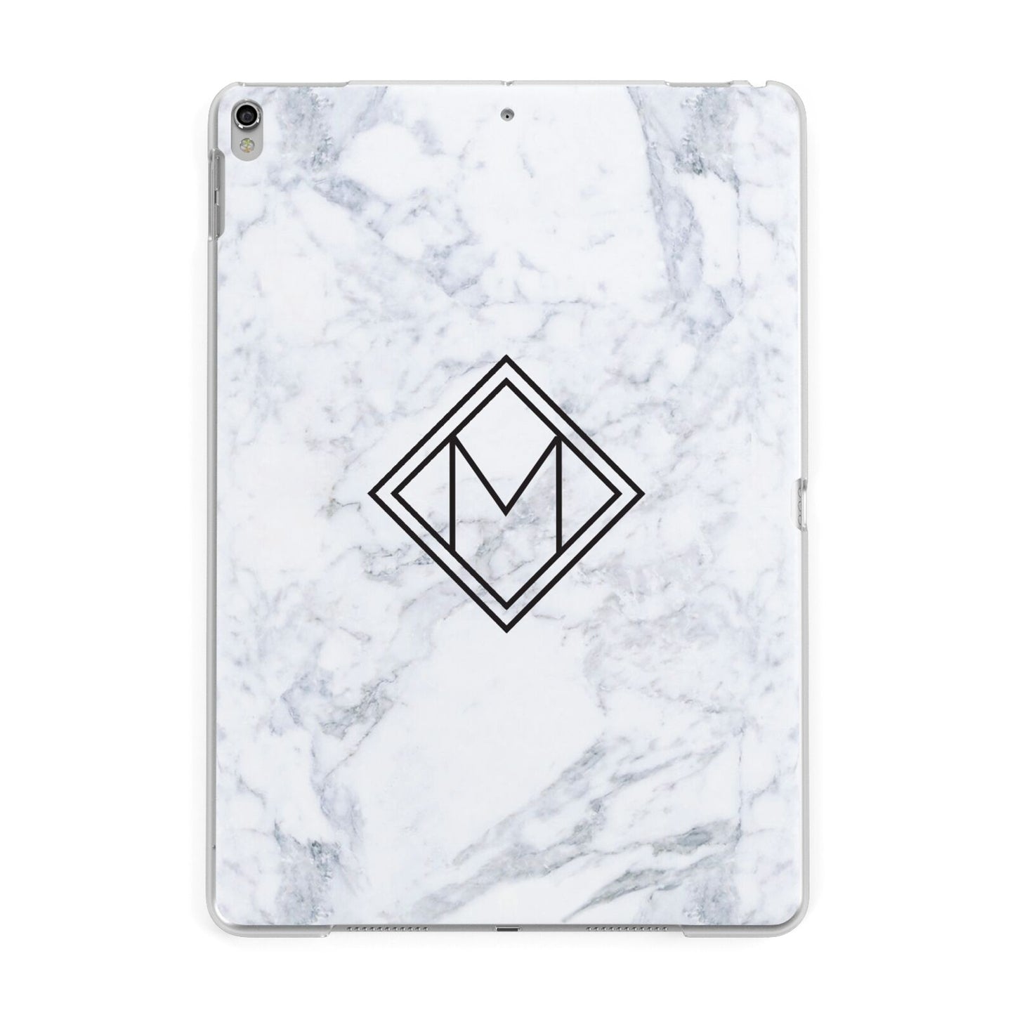 Personalised Marble Customised Initials Apple iPad Silver Case