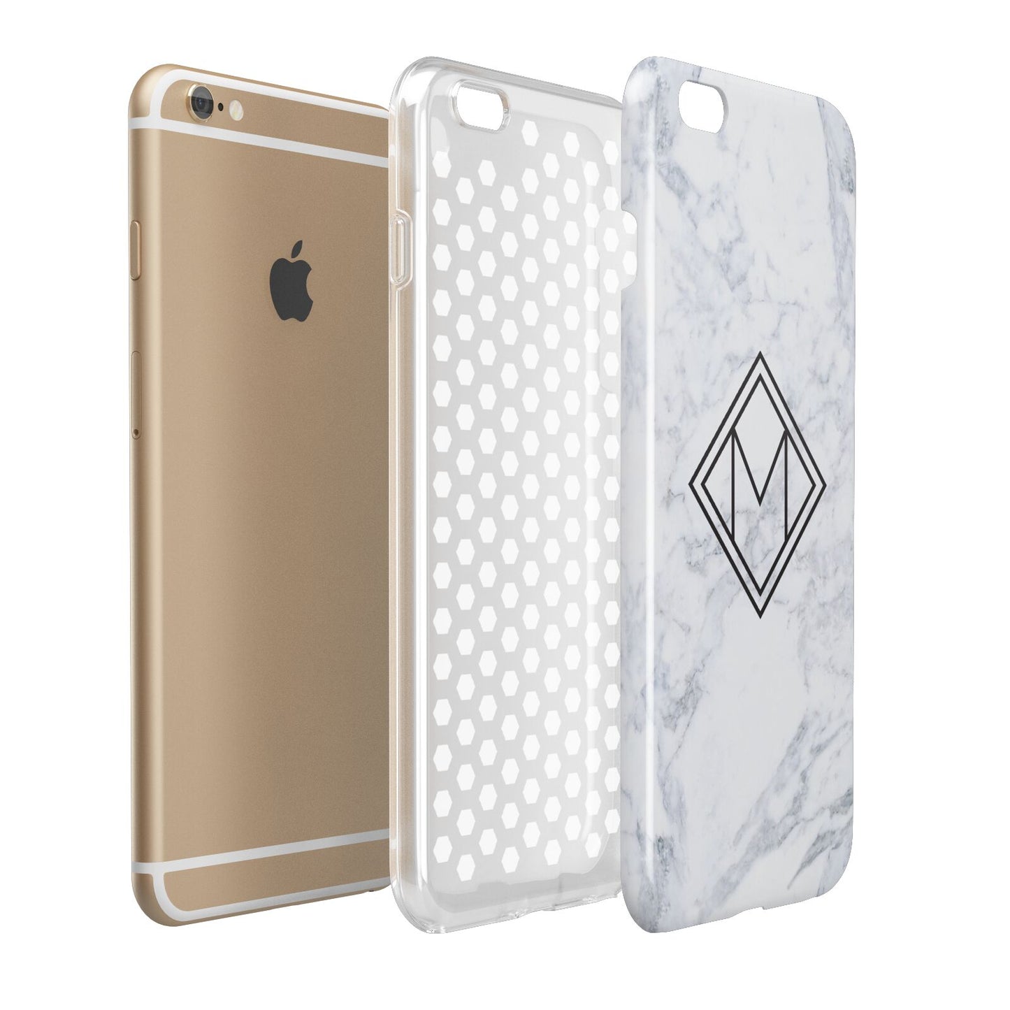 Personalised Marble Customised Initials Apple iPhone 6 Plus 3D Tough Case Expand Detail Image