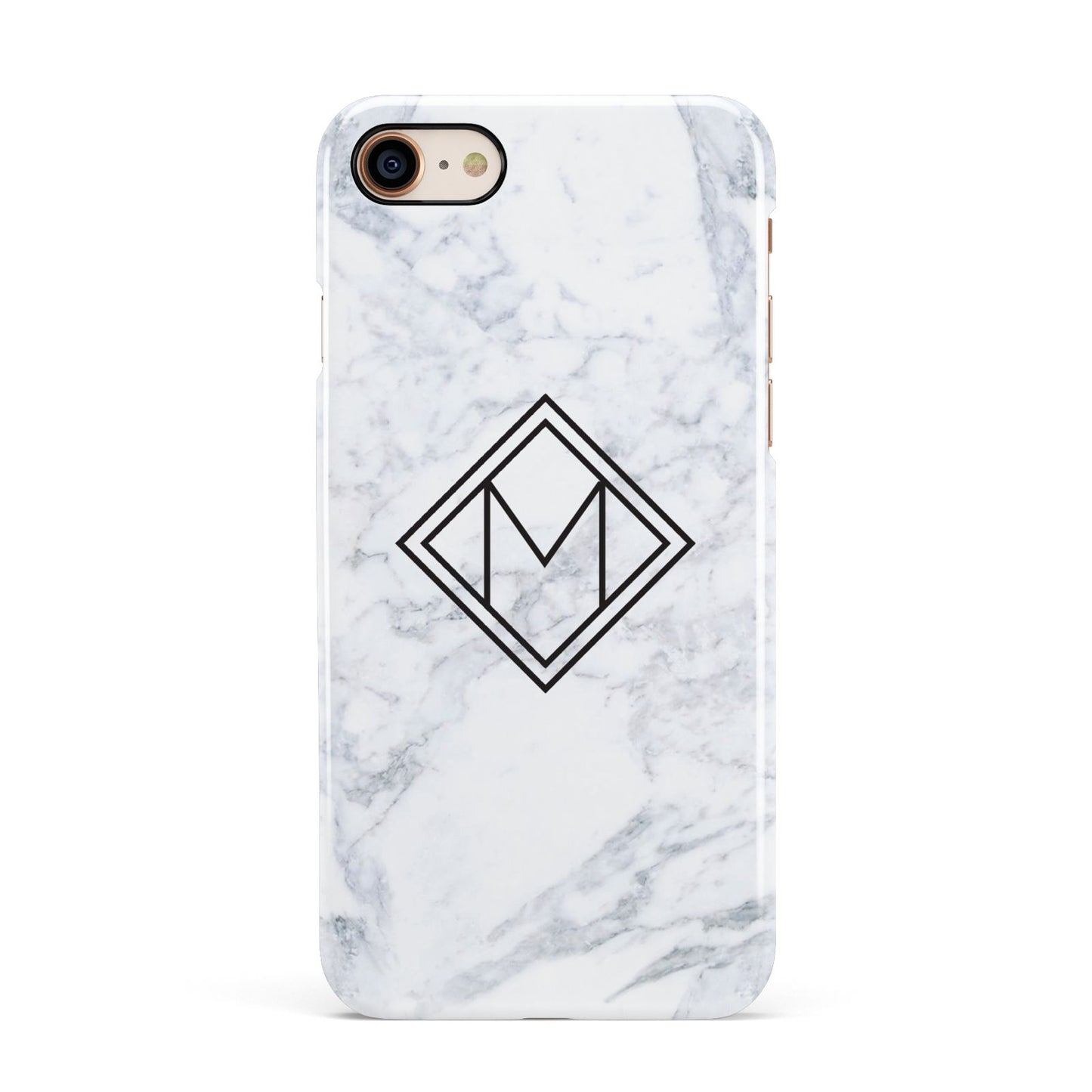 Personalised Marble Customised Initials Apple iPhone 7 8 3D Snap Case