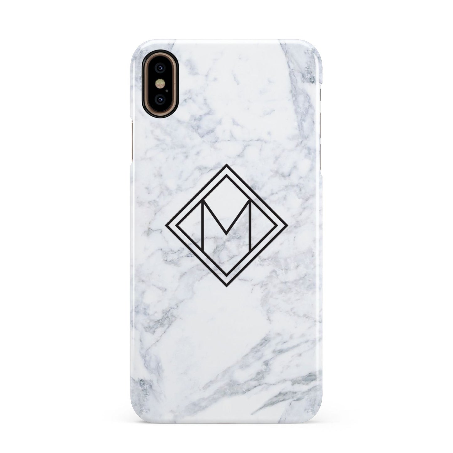 Personalised Marble Customised Initials Apple iPhone Xs Max 3D Snap Case