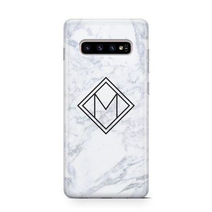 Personalised Marble Customised Initials Samsung Galaxy S10 Case