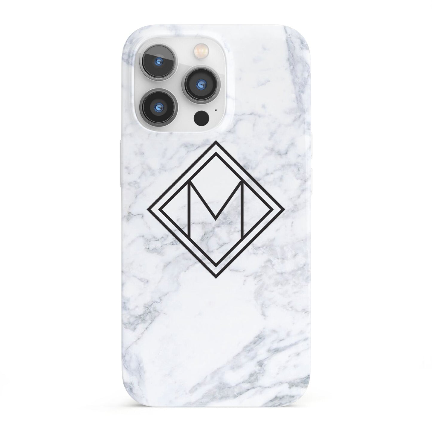 Personalised Marble Customised Initials iPhone 13 Pro Full Wrap 3D Snap Case