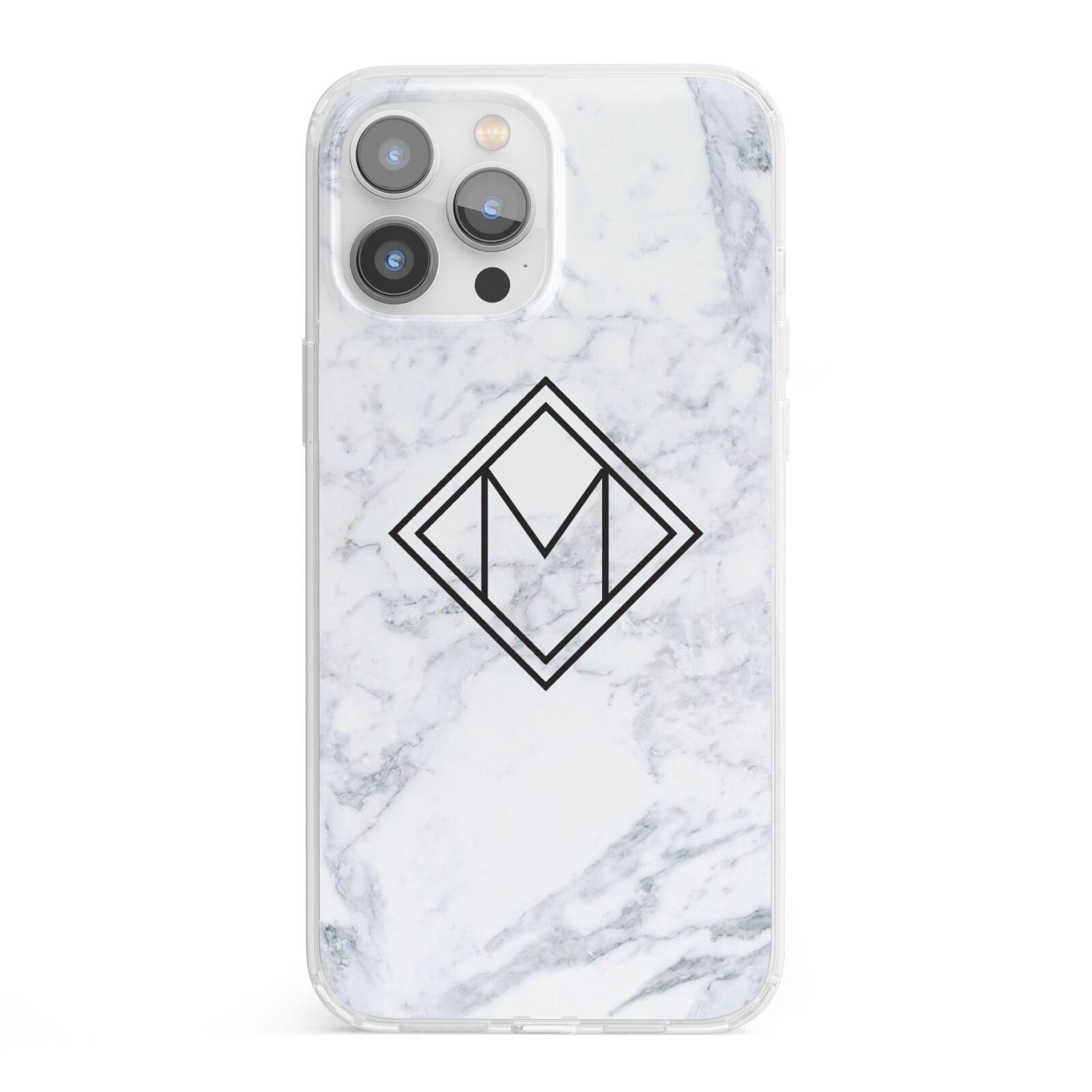 Personalised Marble Customised Initials iPhone 13 Pro Max Clear Bumper Case