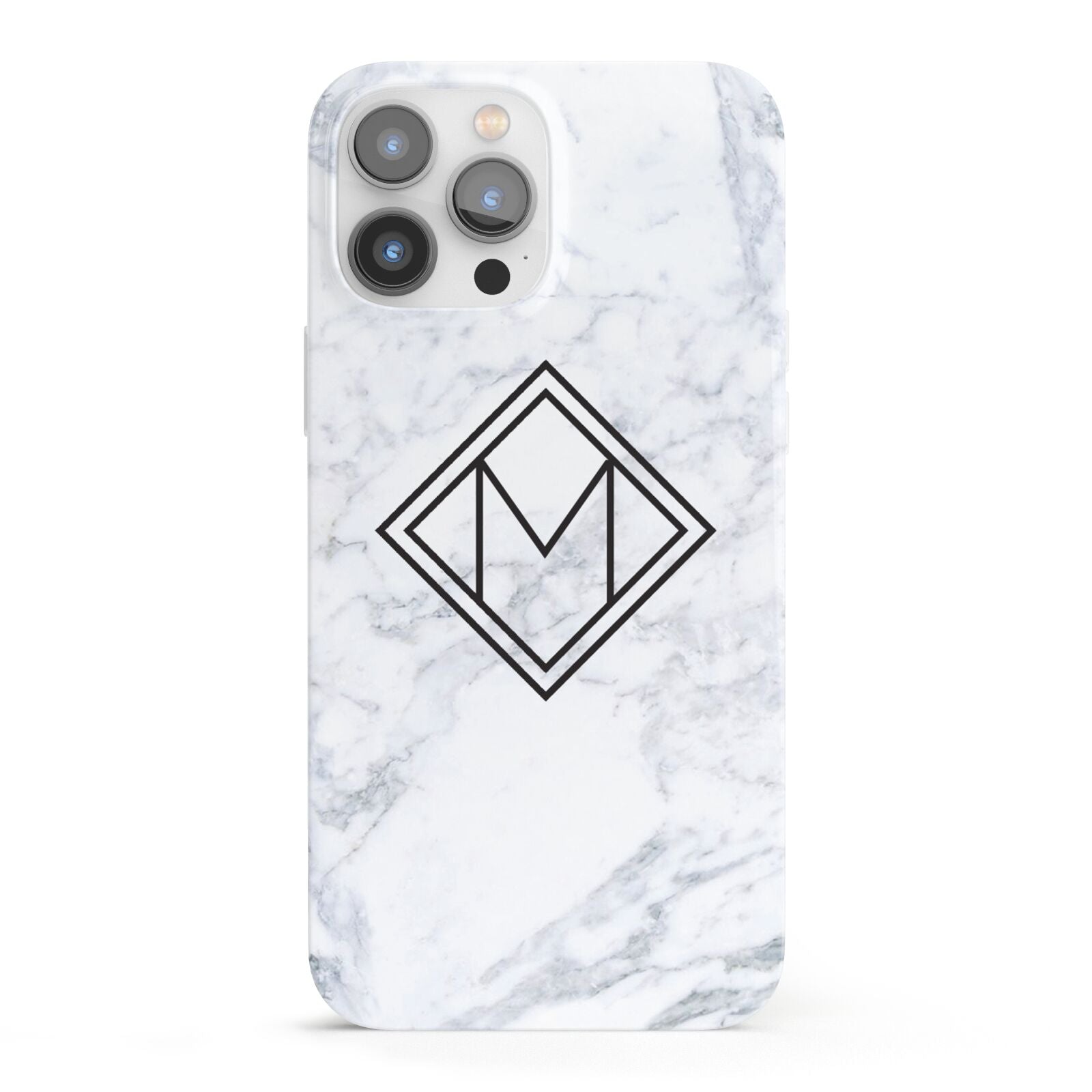 Personalised Marble Customised Initials iPhone 13 Pro Max Full Wrap 3D Snap Case