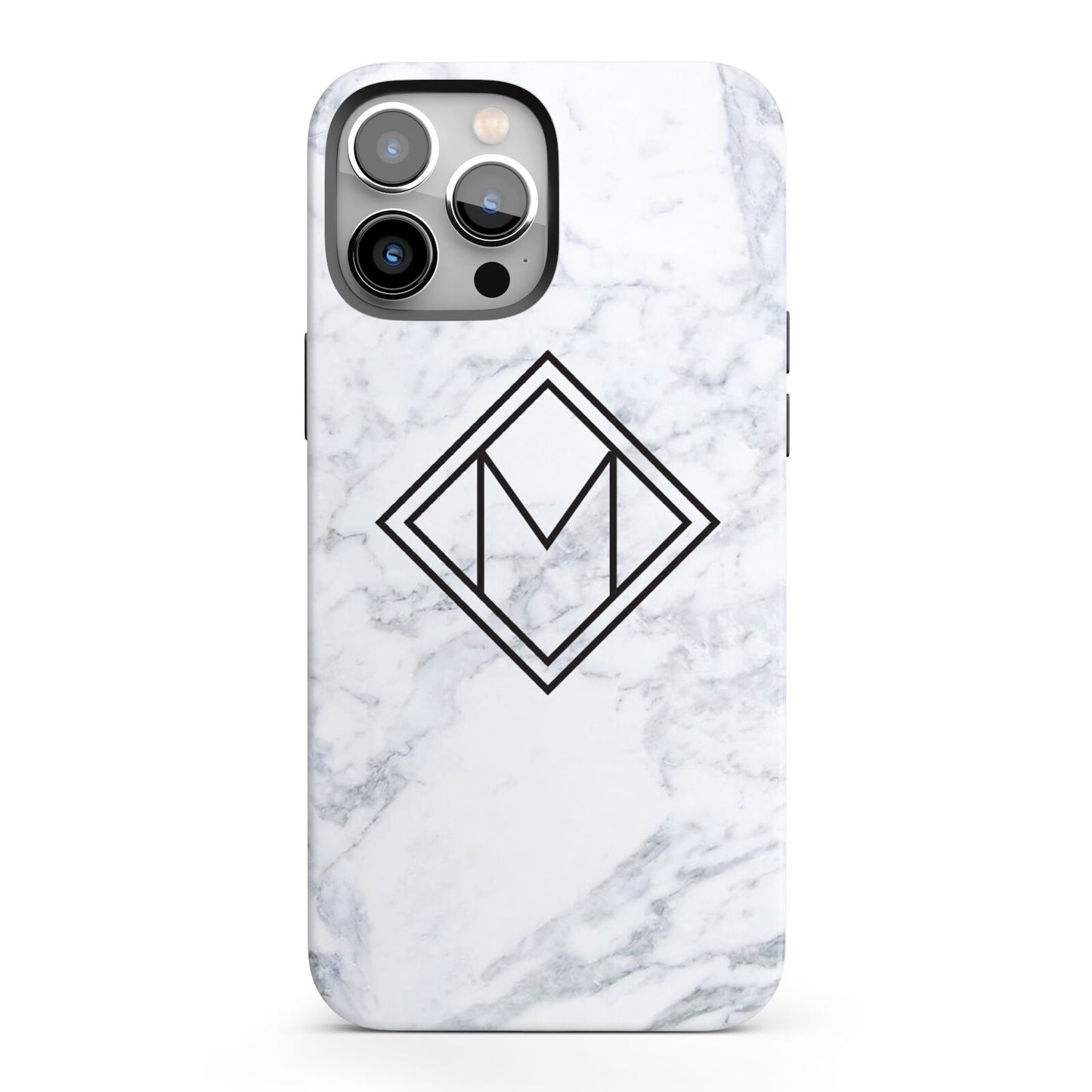 Personalised Marble Customised Initials iPhone 13 Pro Max Full Wrap 3D Tough Case