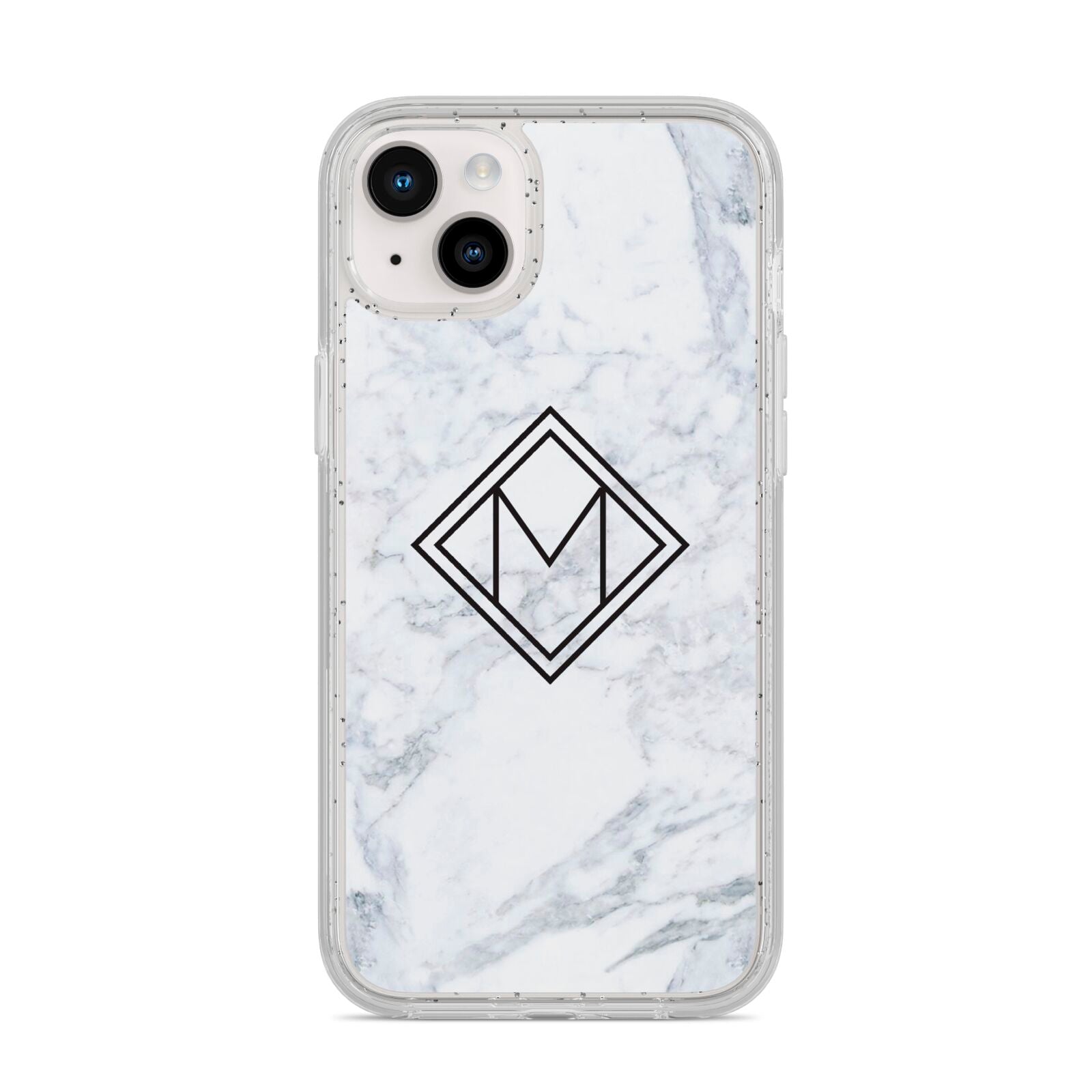 Personalised Marble Customised Initials iPhone 14 Plus Glitter Tough Case Starlight