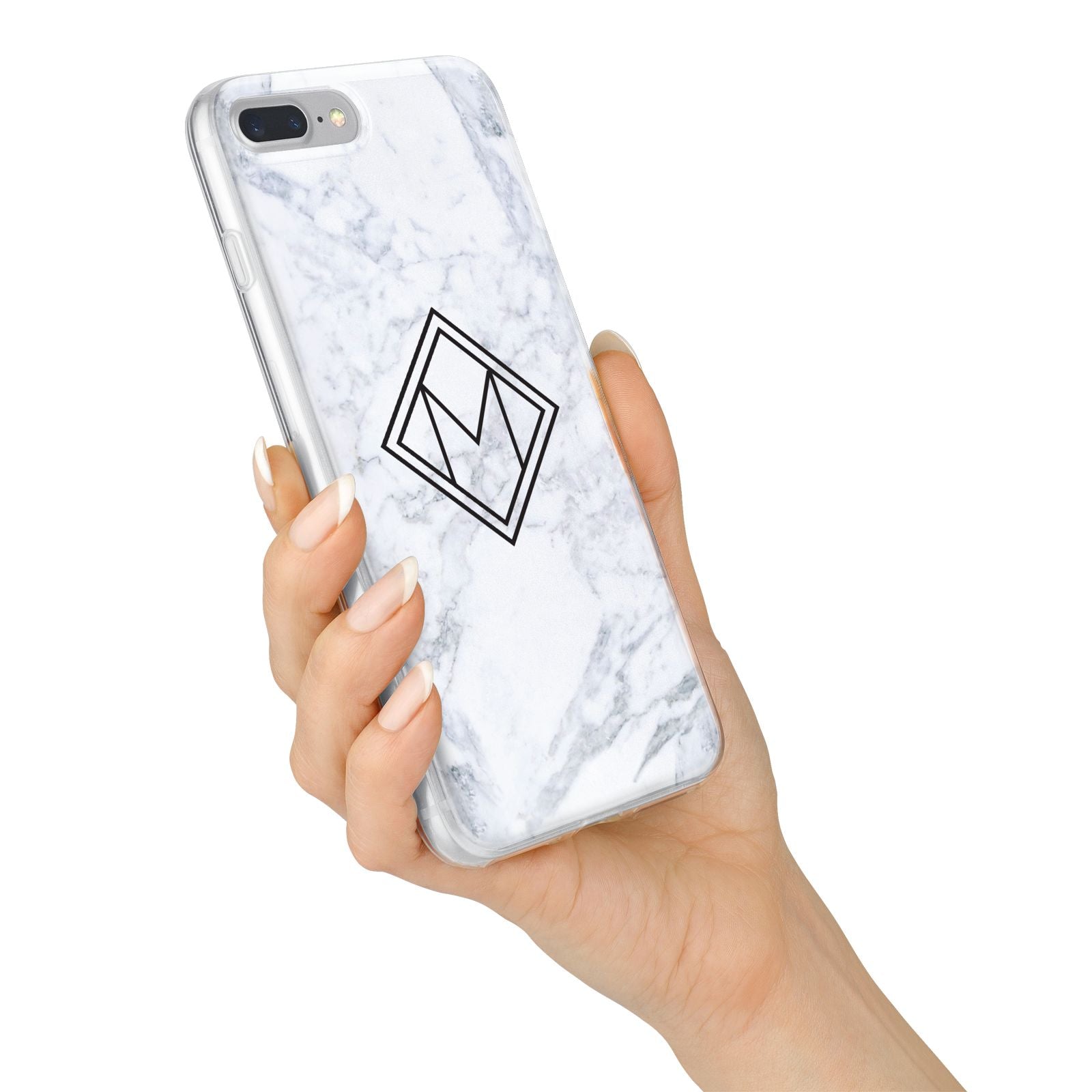 Personalised Marble Customised Initials iPhone 7 Plus Bumper Case on Silver iPhone Alternative Image