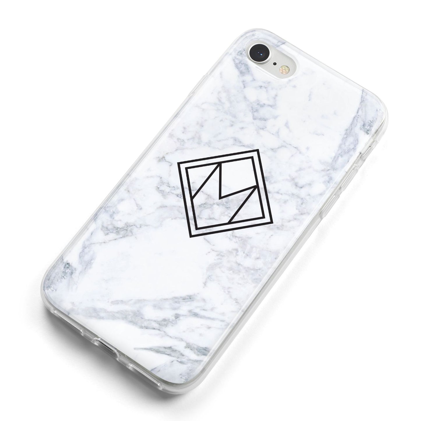 Personalised Marble Customised Initials iPhone 8 Bumper Case on Silver iPhone Alternative Image