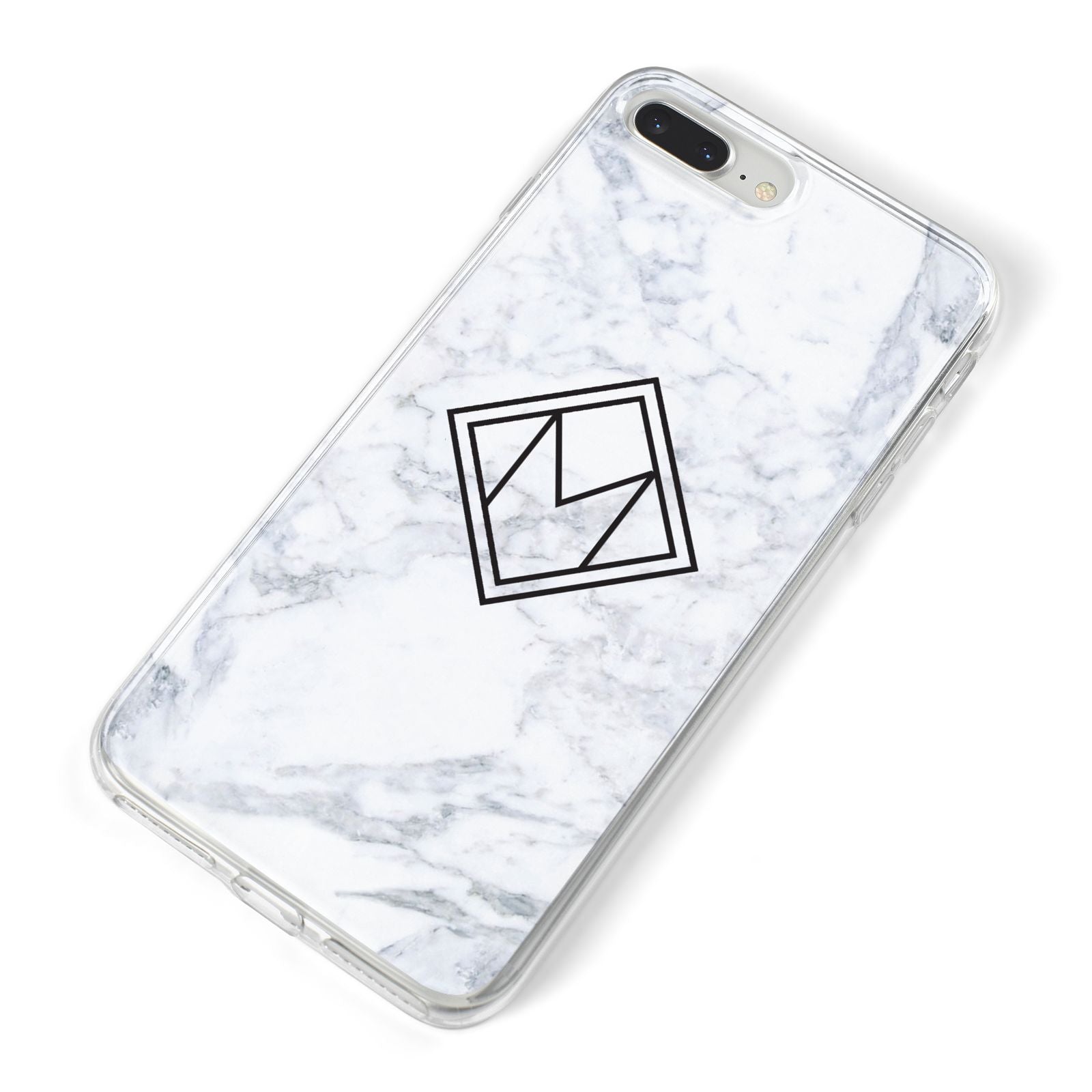 Personalised Marble Customised Initials iPhone 8 Plus Bumper Case on Silver iPhone Alternative Image