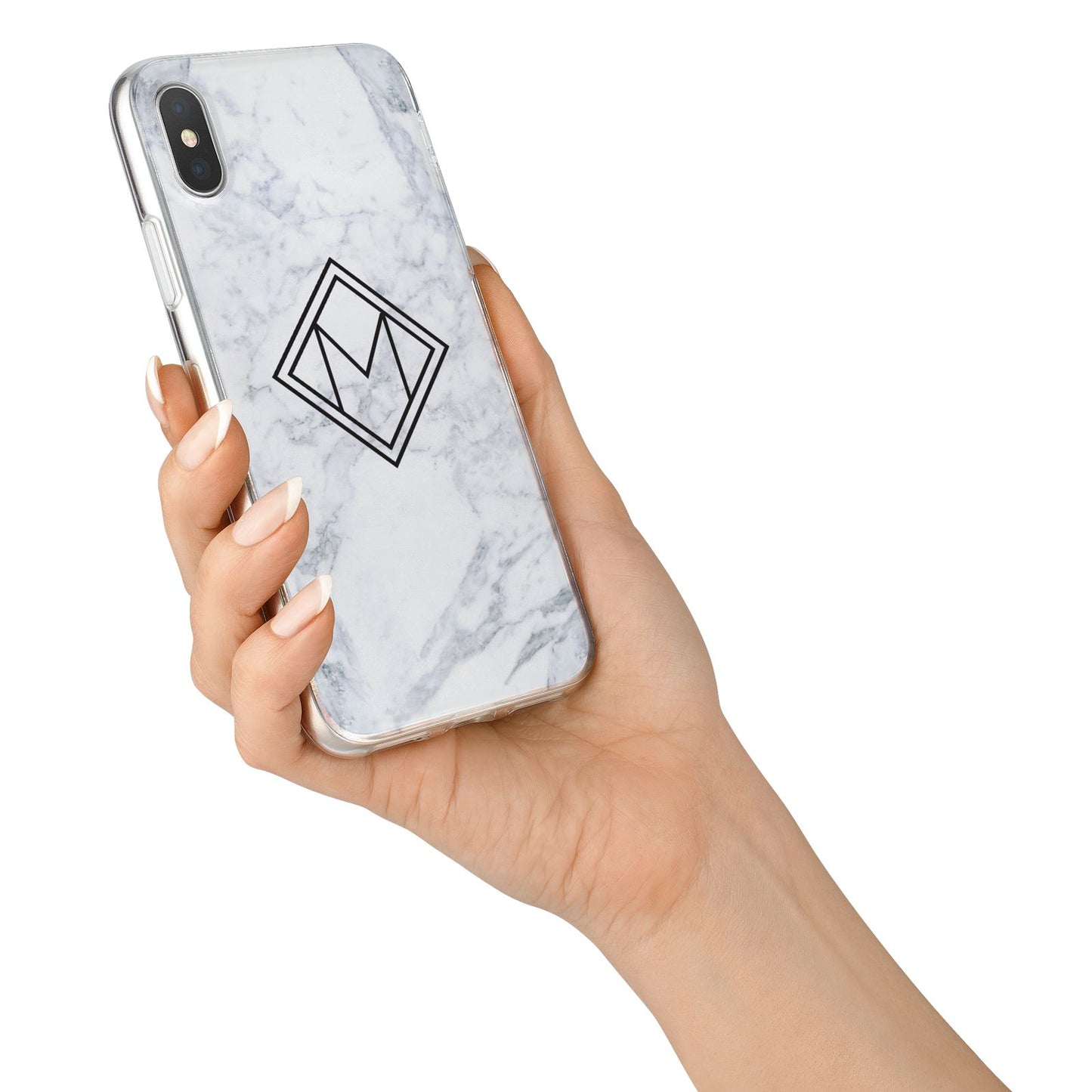 Personalised Marble Customised Initials iPhone X Bumper Case on Silver iPhone Alternative Image 2