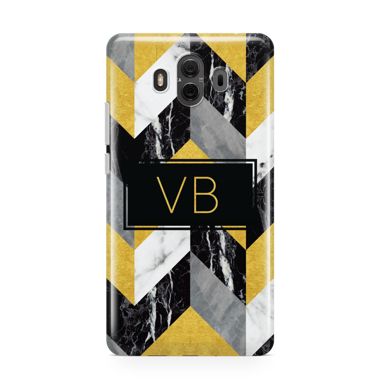 Personalised Marble Effect Initials Huawei Mate 10 Protective Phone Case