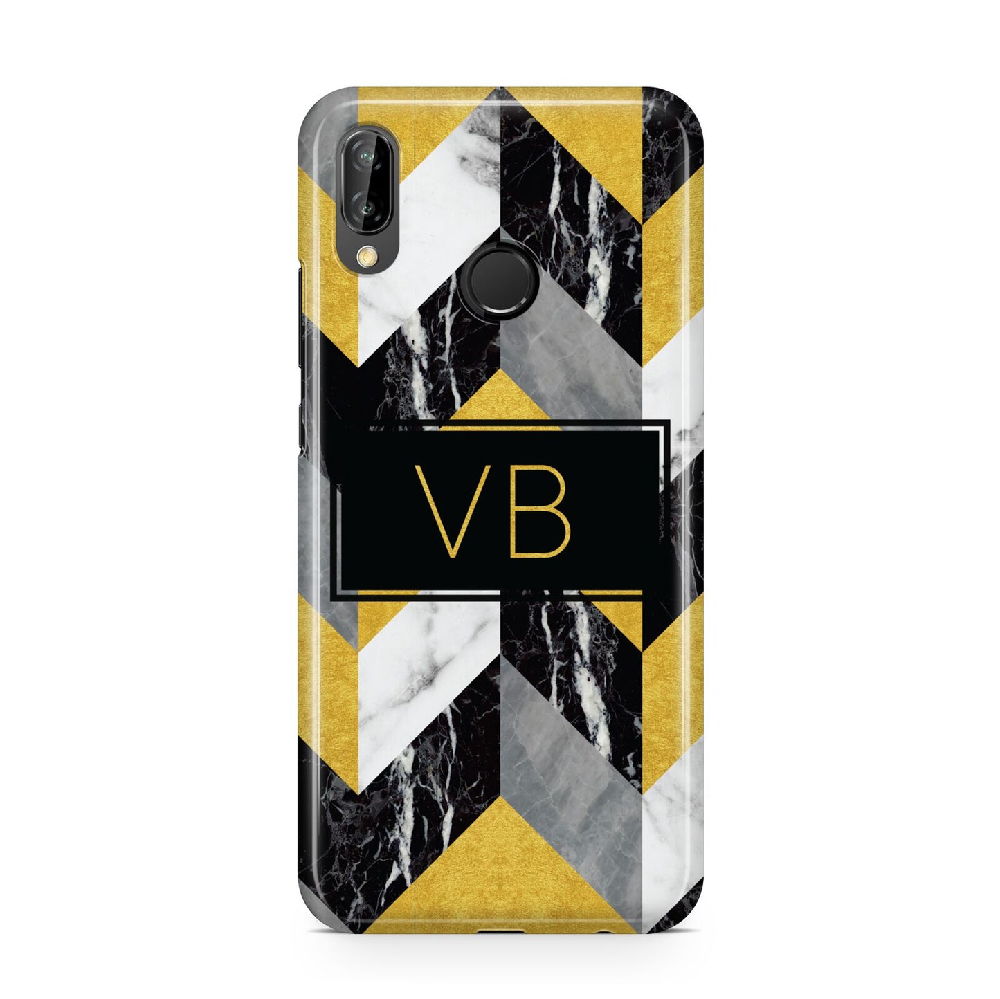 Personalised Marble Effect Initials Huawei P20 Lite Phone Case