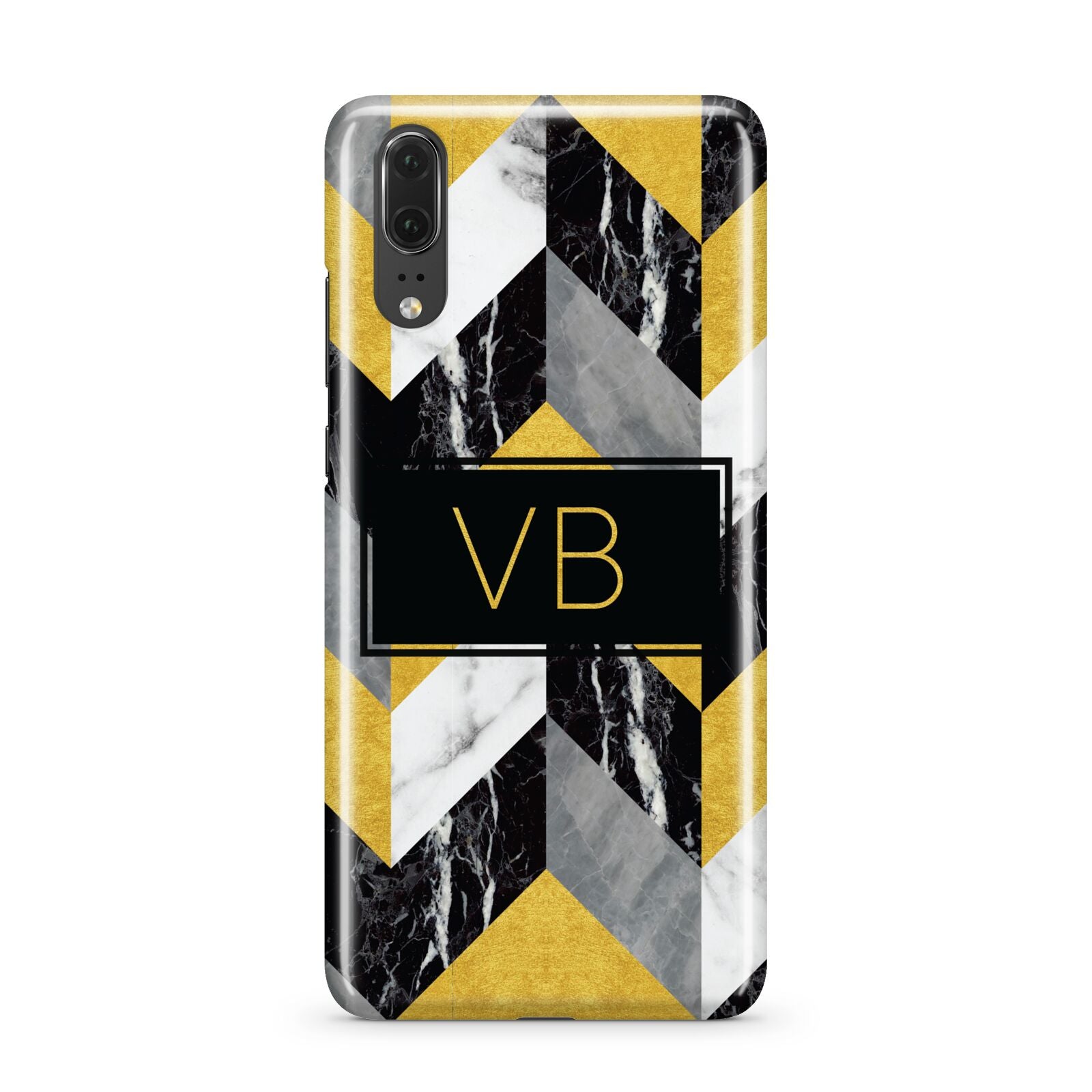Personalised Marble Effect Initials Huawei P20 Phone Case