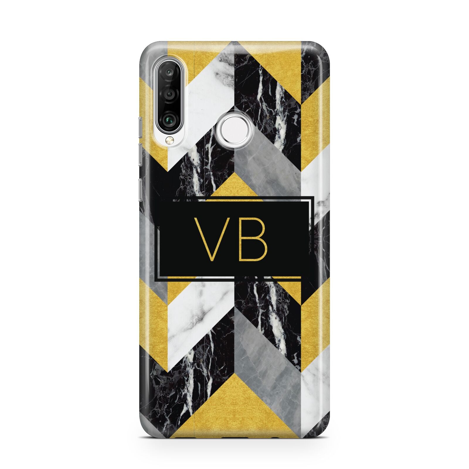 Personalised Marble Effect Initials Huawei P30 Lite Phone Case
