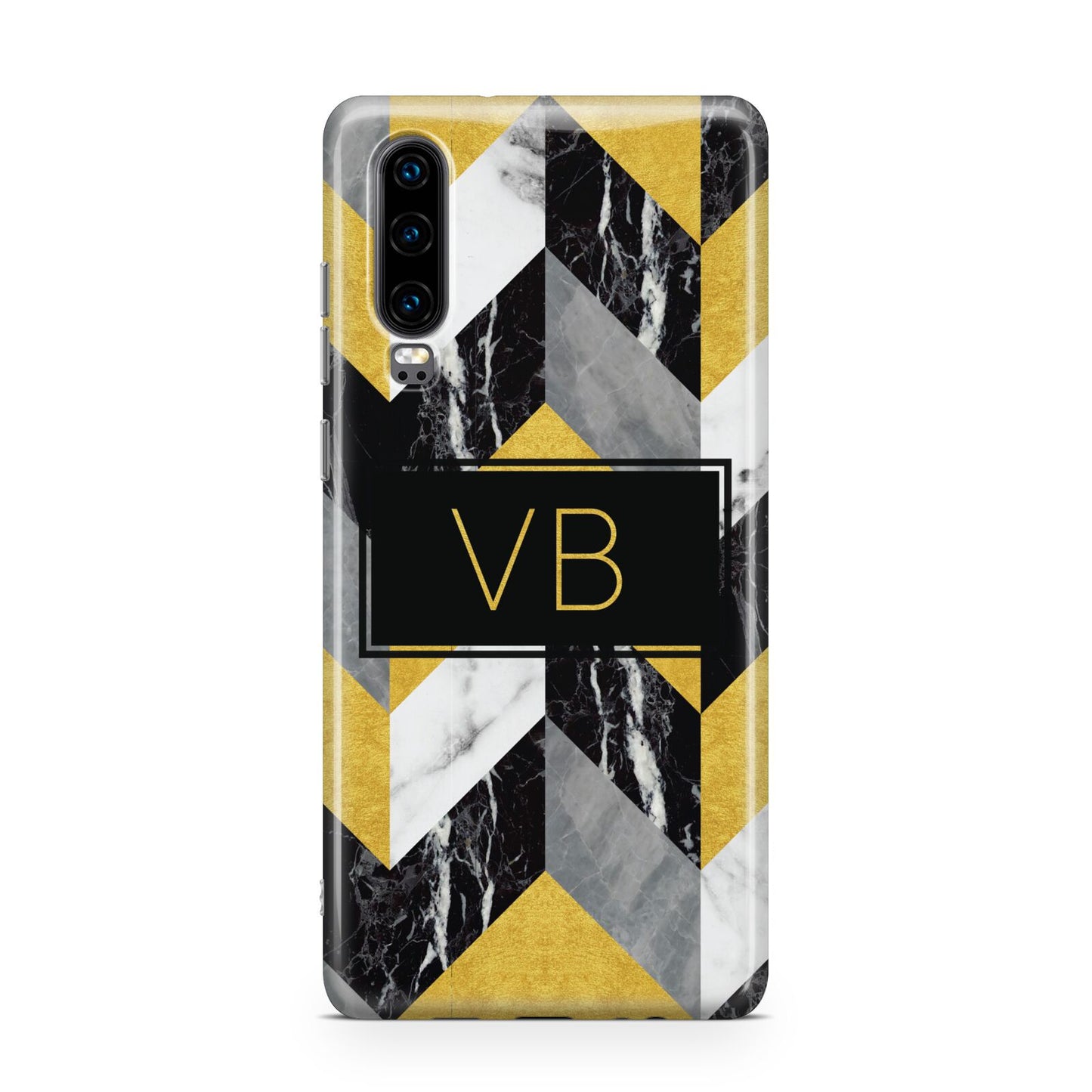 Personalised Marble Effect Initials Huawei P30 Phone Case