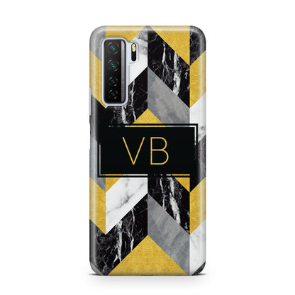 Personalised Marble Effect Initials Huawei P40 Lite 5G Phone Case
