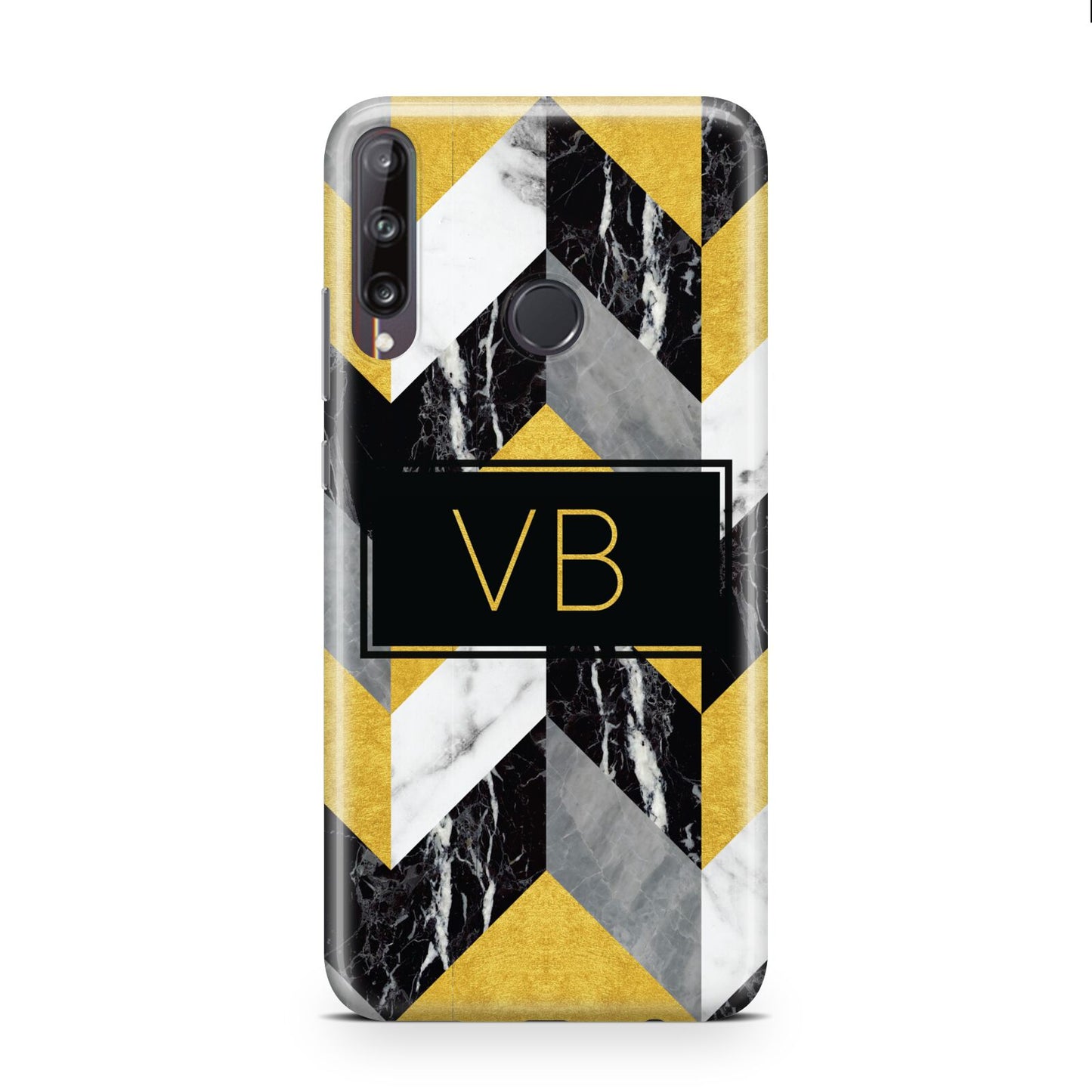 Personalised Marble Effect Initials Huawei P40 Lite E Phone Case