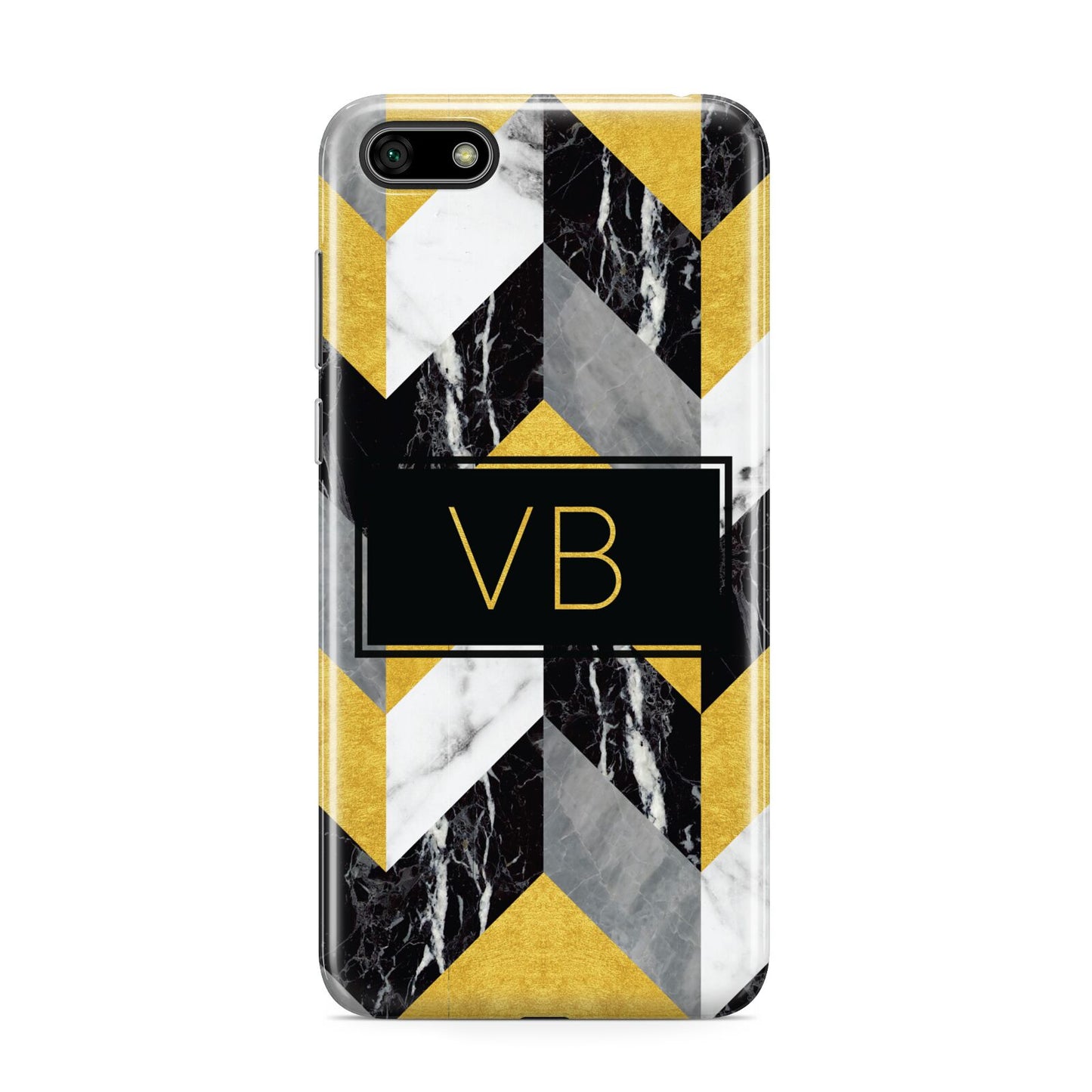 Personalised Marble Effect Initials Huawei Y5 Prime 2018 Phone Case