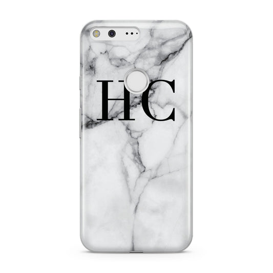 Personalised Marble Effect Initials Monogram Google Pixel Case