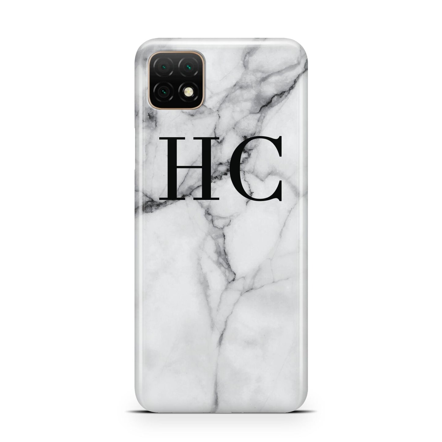 Personalised Marble Effect Initials Monogram Huawei Enjoy 20 Phone Case
