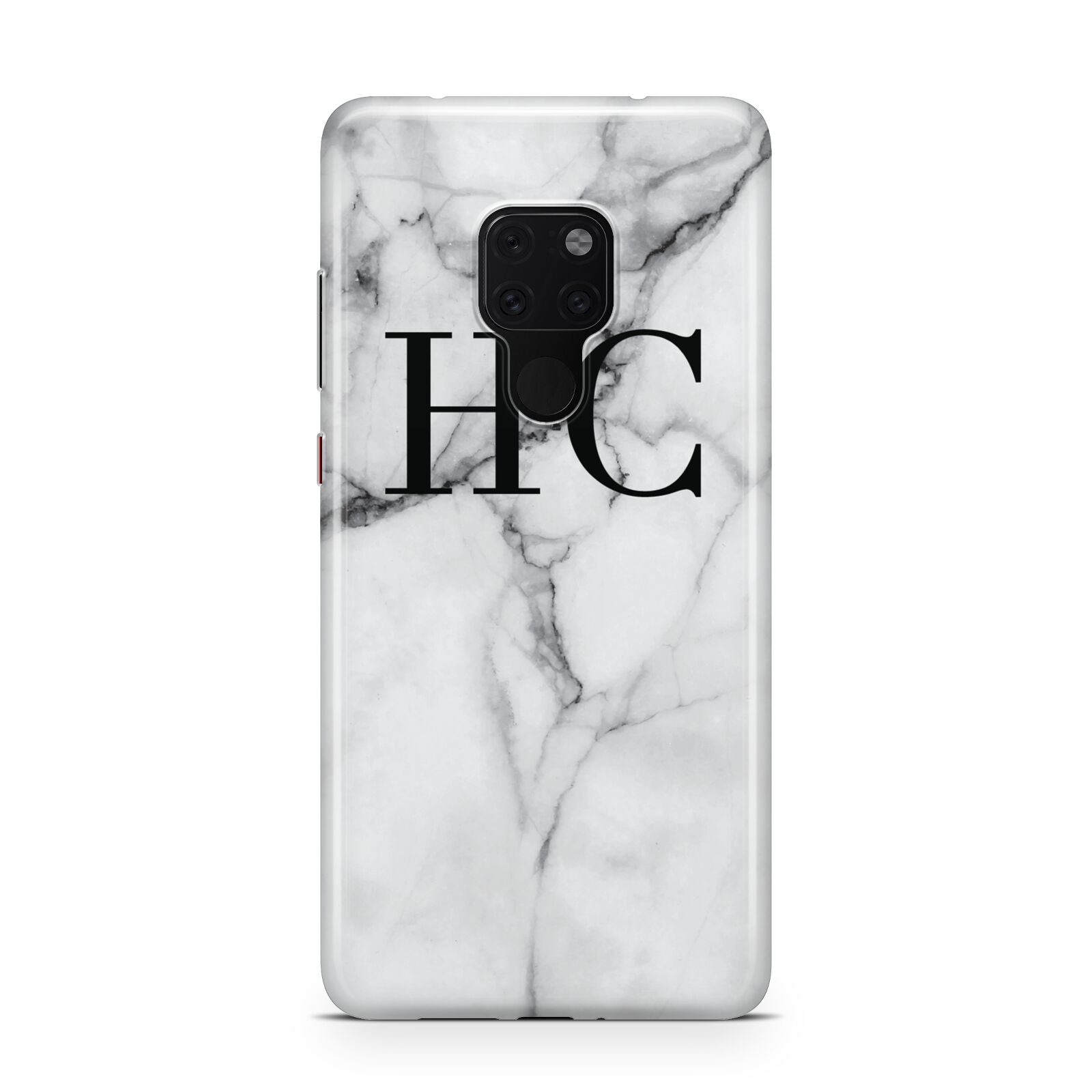 Personalised Marble Effect Initials Monogram Huawei Mate 20 Phone Case
