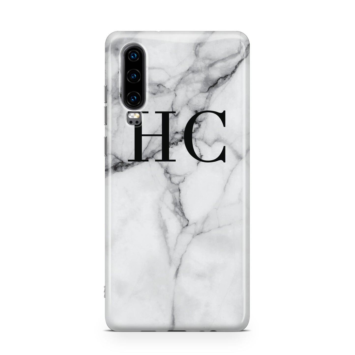 Personalised Marble Effect Initials Monogram Huawei P30 Phone Case