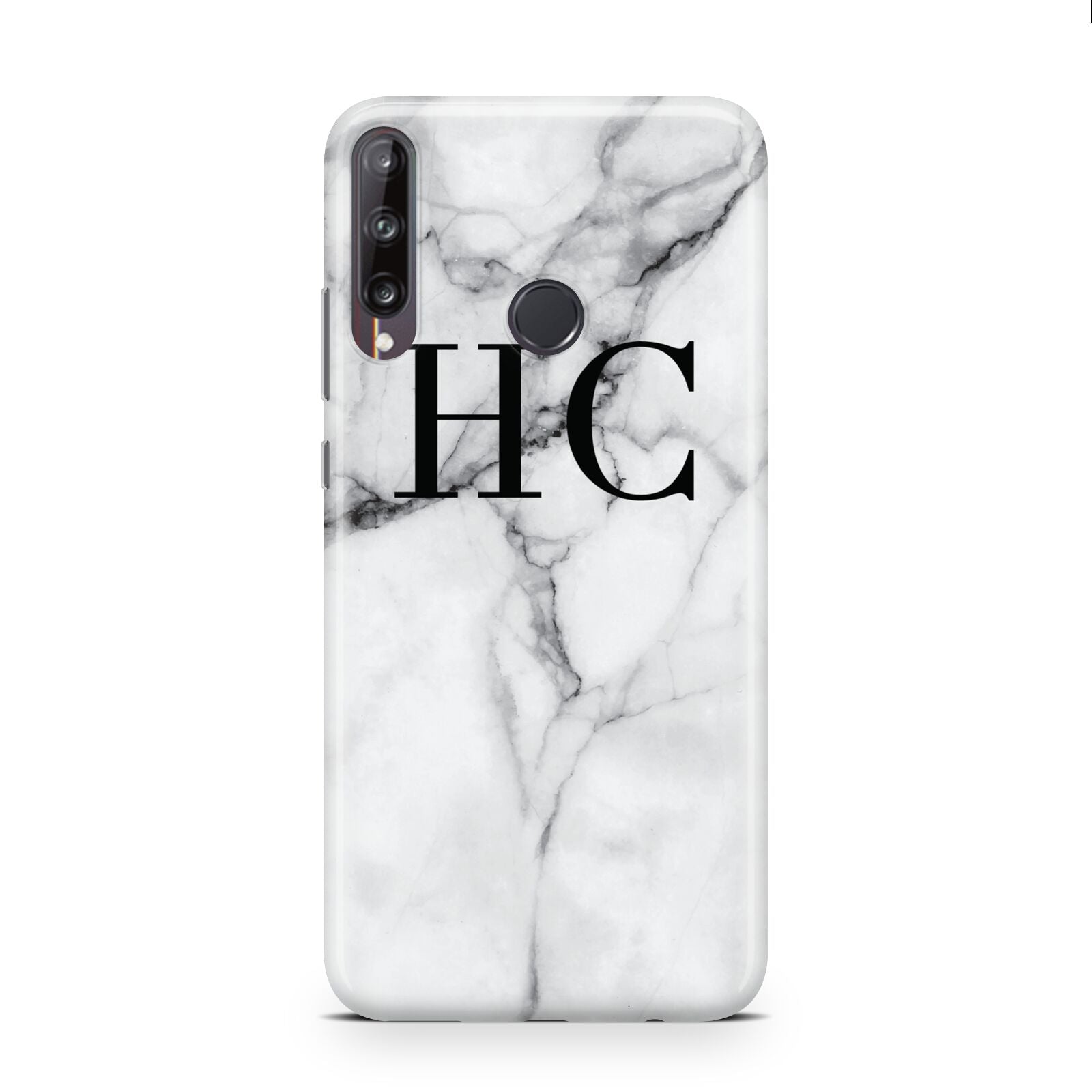 Personalised Marble Effect Initials Monogram Huawei P40 Lite E Phone Case