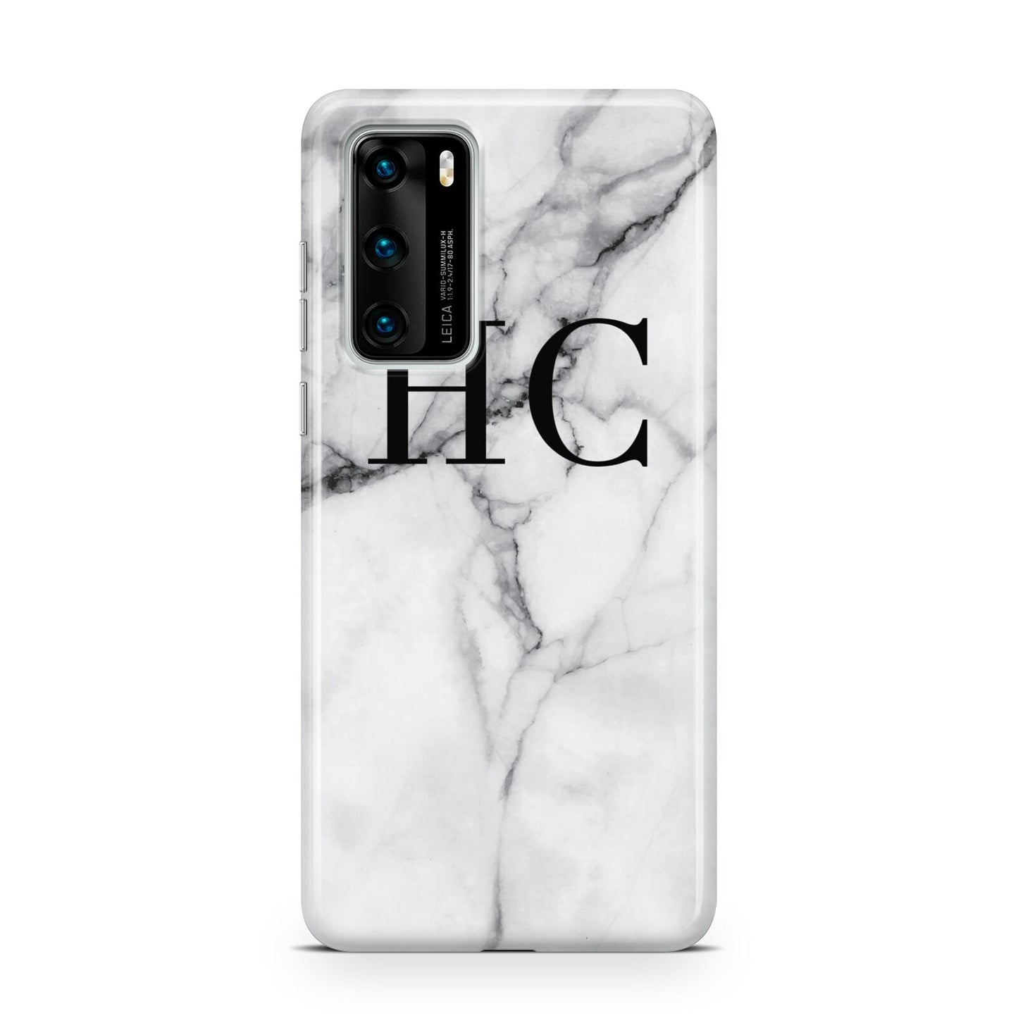 Personalised Marble Effect Initials Monogram Huawei P40 Phone Case