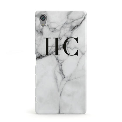 Personalised Marble Effect Initials Monogram Sony Xperia Case