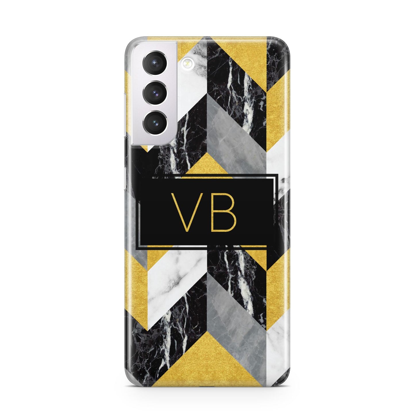 Personalised Marble Effect Initials Samsung S21 Case