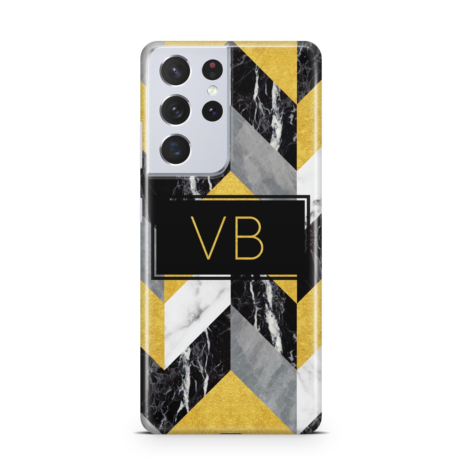 Personalised Marble Effect Initials Samsung S21 Ultra Case