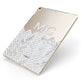 Personalised Marble Herringbone Clear Apple iPad Case on Gold iPad Side View